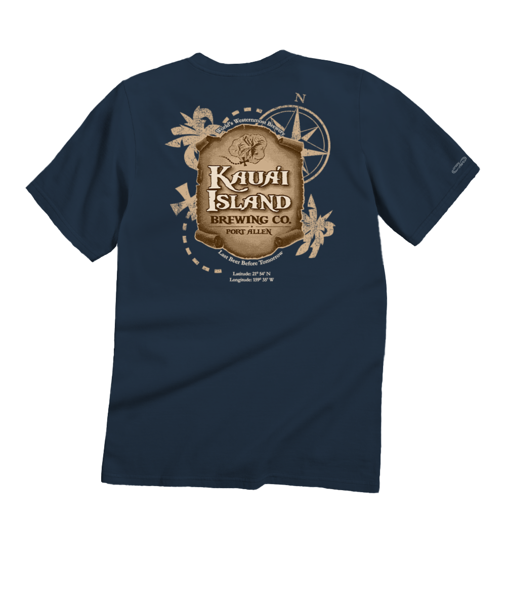 Kauai Island Brewing Co Kauai Island Label - Navy Short Sleeve Crewnec