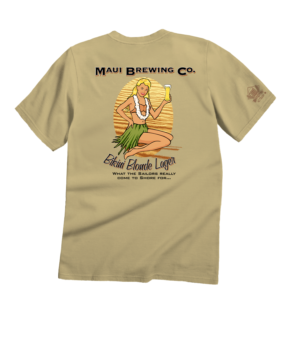 Maui Brewing Co Vintage Bikini Blonde - Beer Dyed Short Sleeve Crewneck T-Shirt