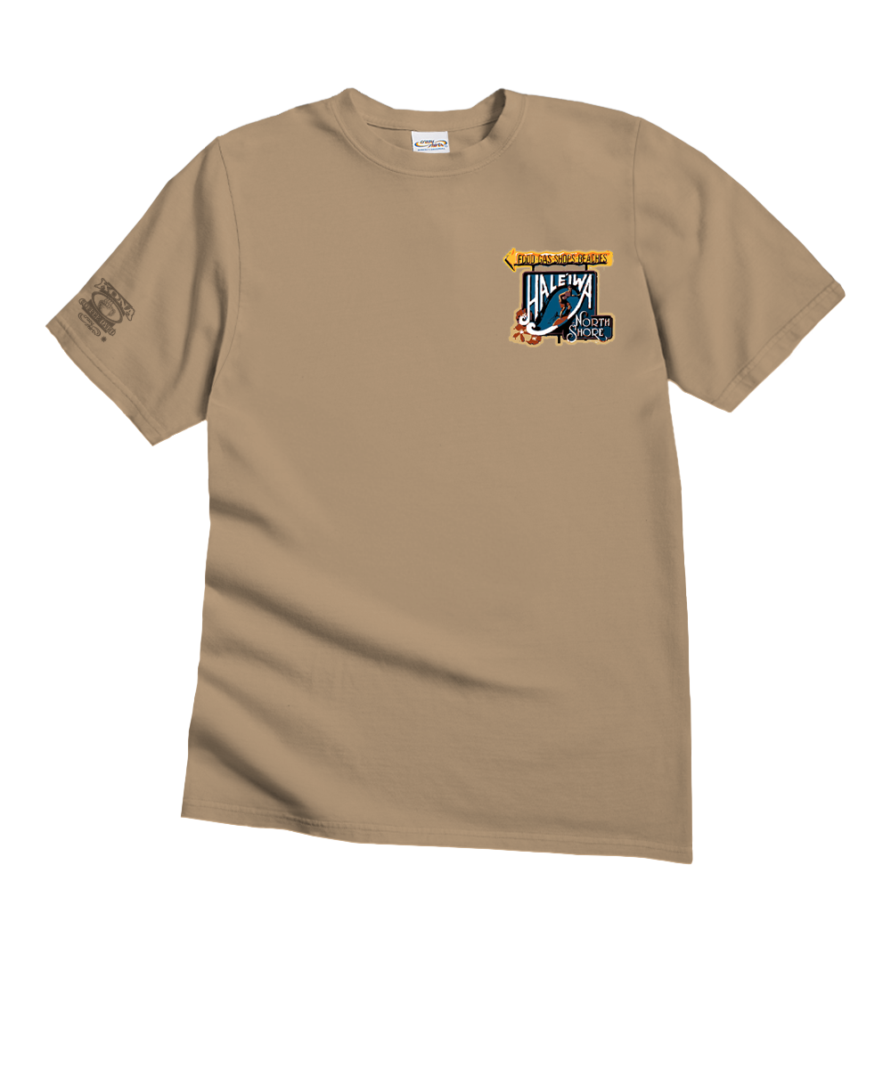 Beige t-shirt with patches on a white background View 4
