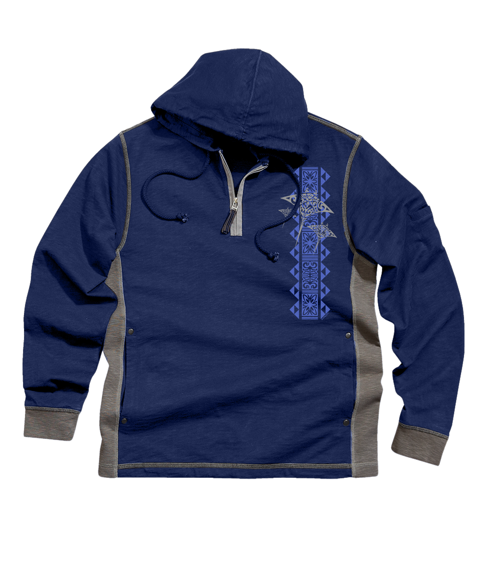 Hahalua Trio - Midnight/Gray Long Sleeve Longboard Hooded Tee