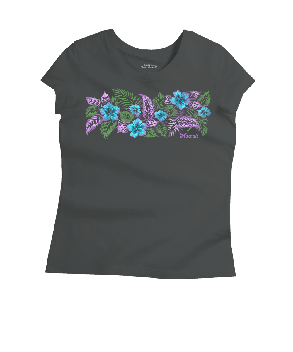 【CPGN STUDIO】Peace Flower Pigment Short Sleeve T-Shirt Elegant Floral Banded T-Shirt | Women's Pima Cotton Tee