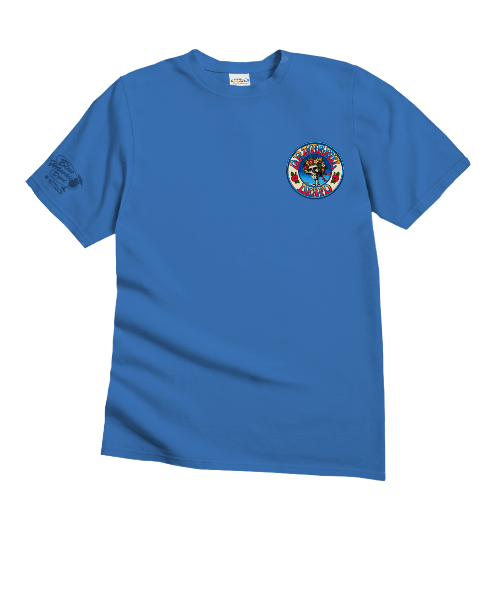 Grateful Dead Hawaiian Bertha - Blue Hawaii Dyed Short Sleeve Crewneck T-Shirt