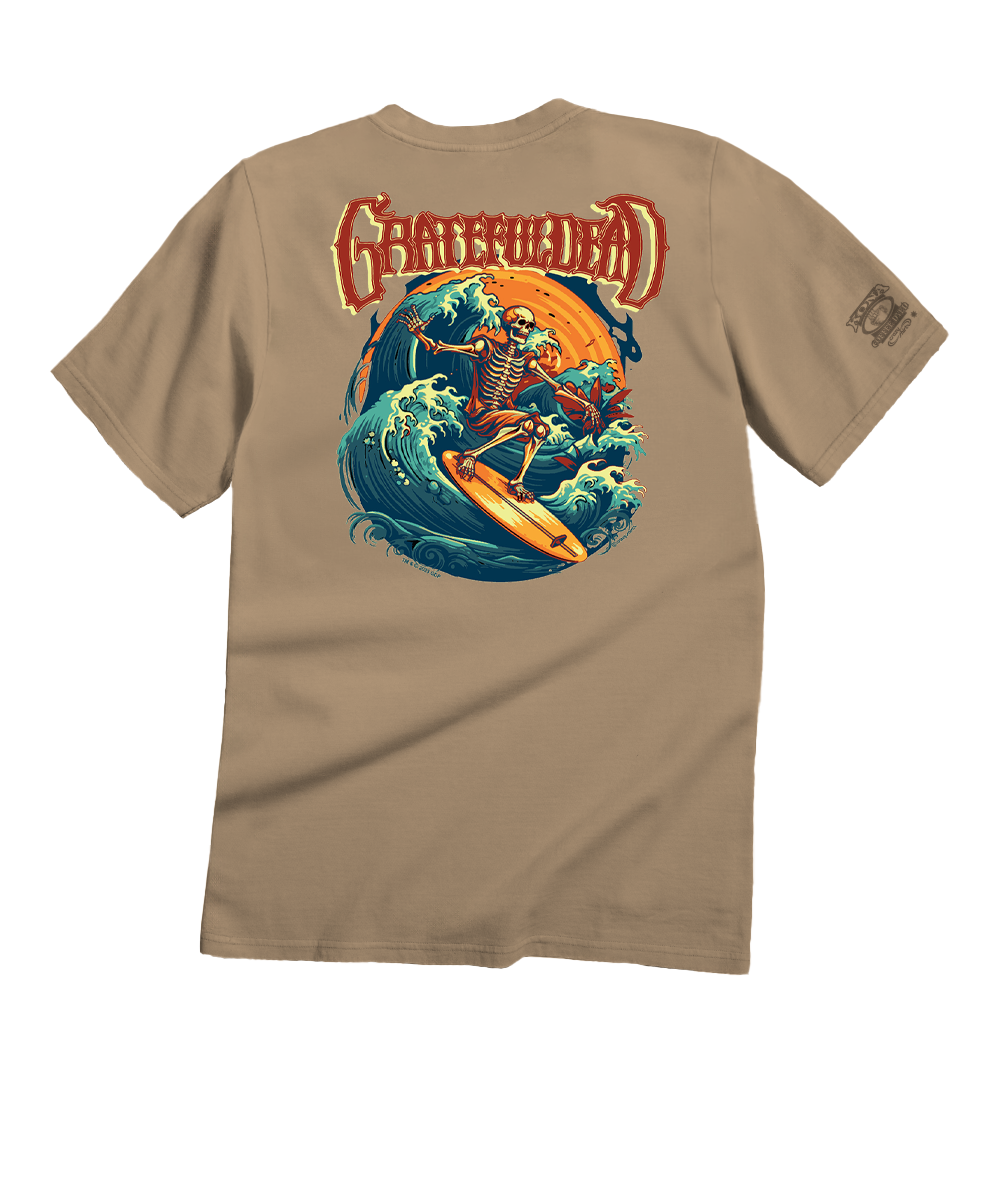 Grateful Dead Surfs Up - Kona Coffee Dyed Short Sleeve Crewneck T-Shirt