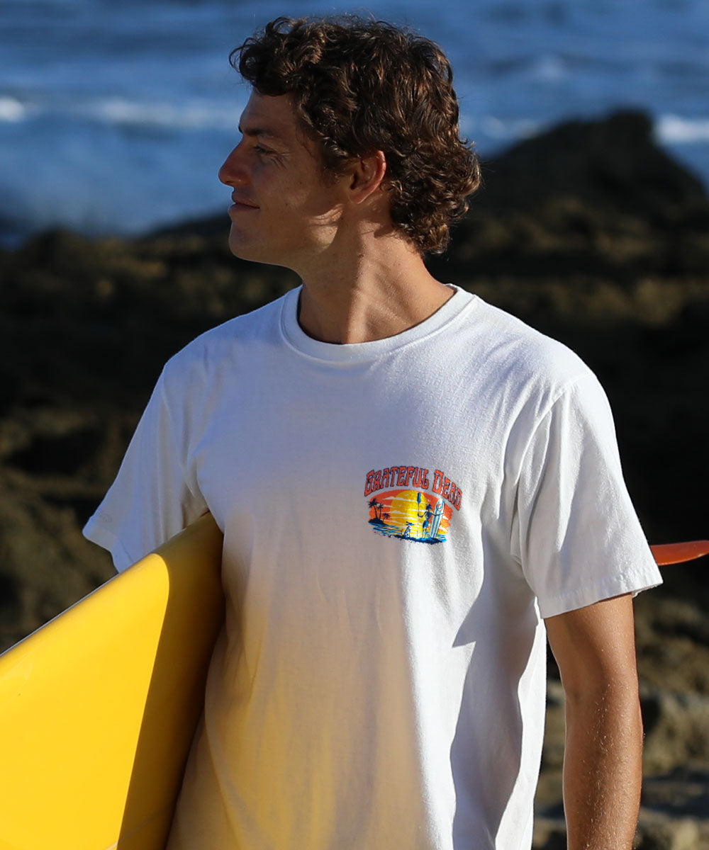 Grateful Dead Along For The Trip - White Short Sleeve Crewneck T-Shirt