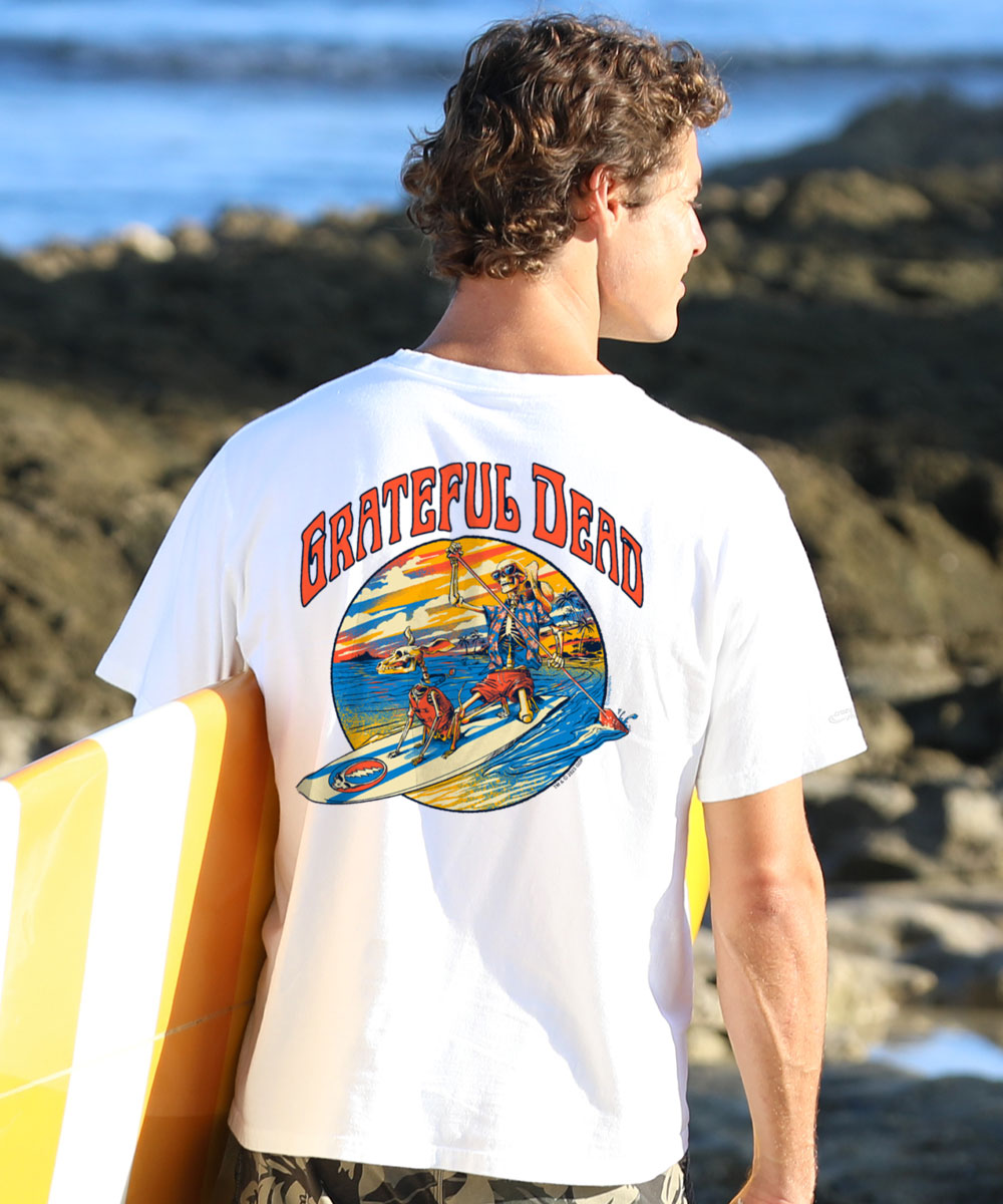 Grateful Dead Along For The Trip - White Short Sleeve Crewneck T-Shirt