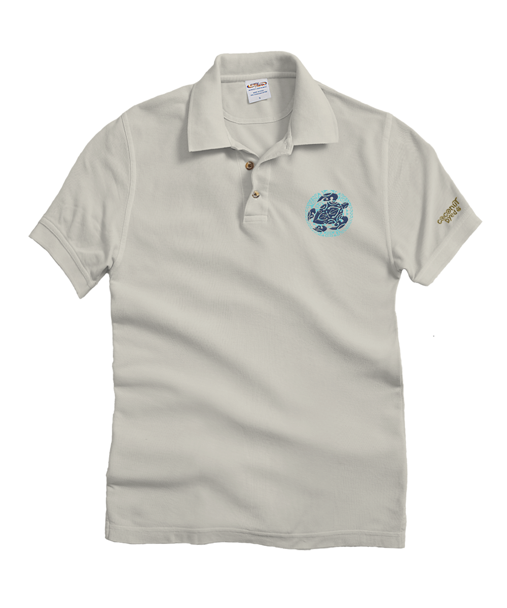Wai Honu - Coconut Dyed Short Sleeve Oceanfront Polo Shirt