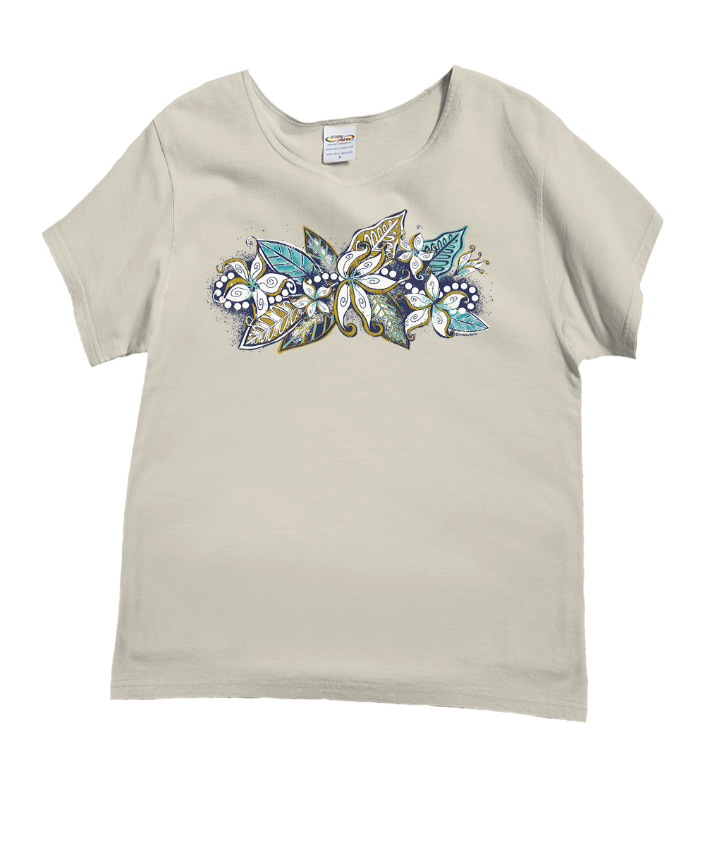 Stranded Mokihana - Coconut Dyed Short Sleeve Scoop Neck T-Shirt