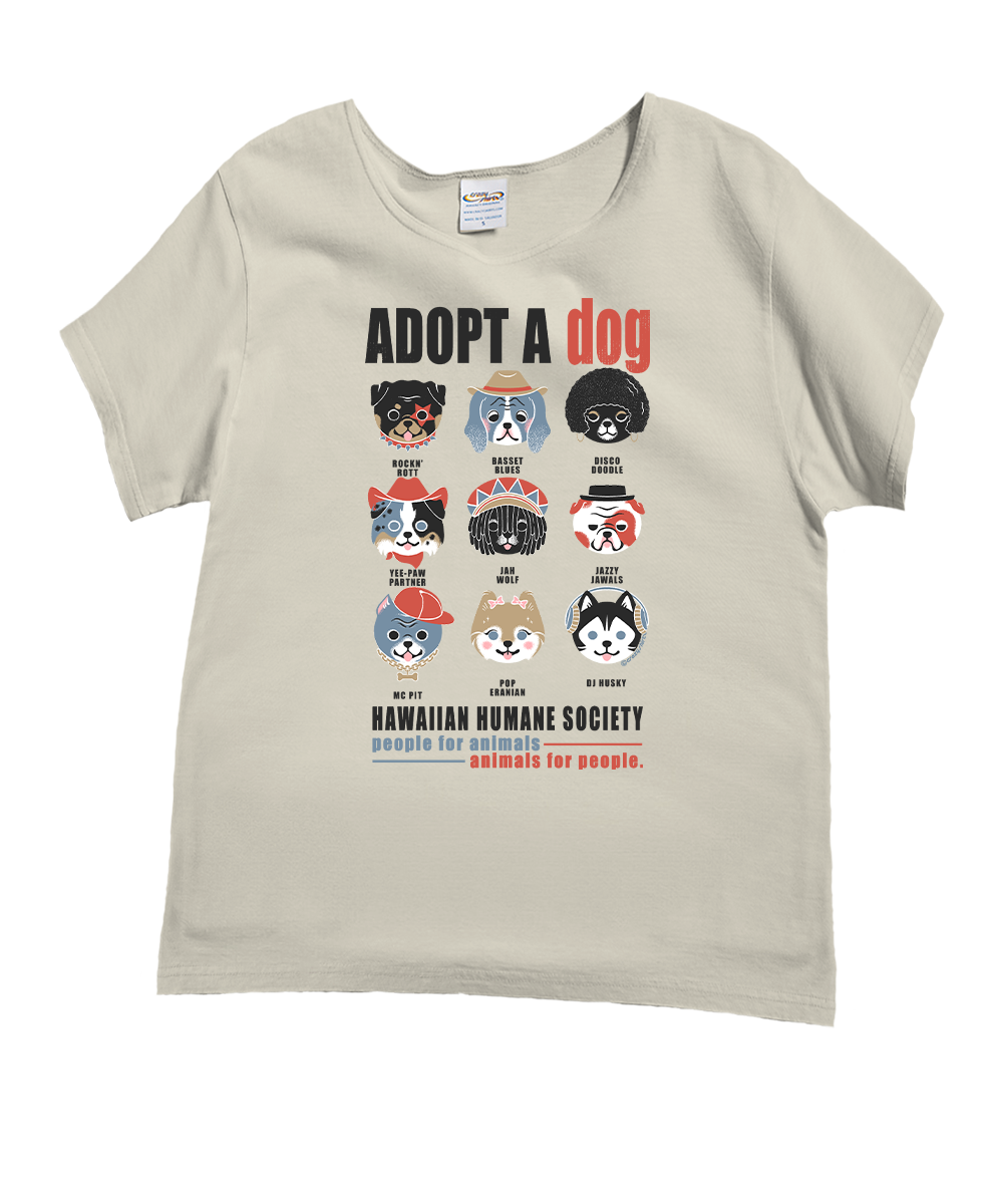 Adopt A Dog Canine Musicians T-Shirt Women's Scoop Neck
