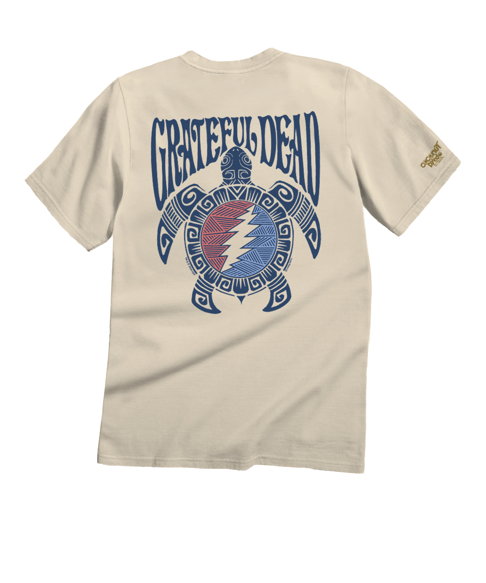 Beige t-shirt with Grateful Dead logo on the back View 1