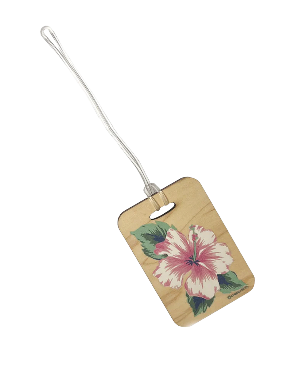 Luggage tag with floral design on a white background View 1