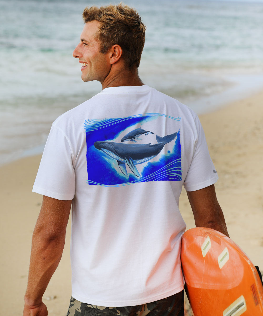 Wyland® Humpbacks - White Short Sleeve Crewneck T-Shirt