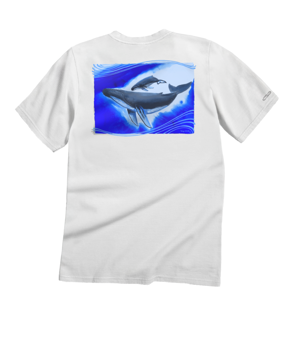 Wyland® Humpbacks - White Short Sleeve Crewneck T-Shirt
