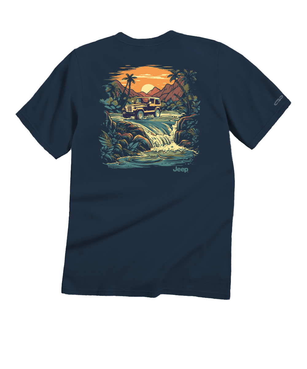 Jeep® Sunset River - Navy Short Sleeve Crewneck T-Shirt