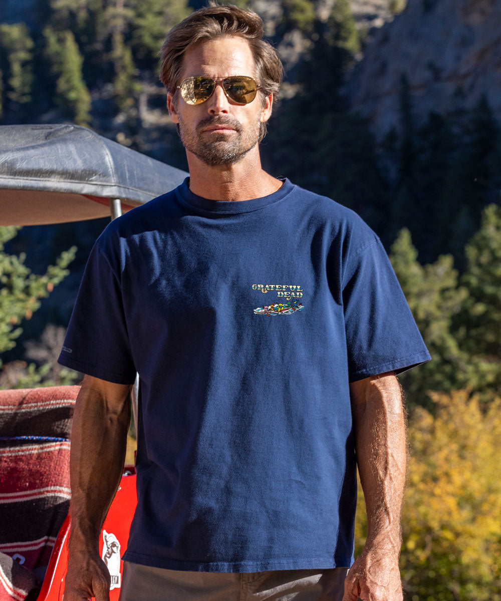 Grateful Dead Canoe Bears - Navy Short Sleeve Crewneck T-Shirt