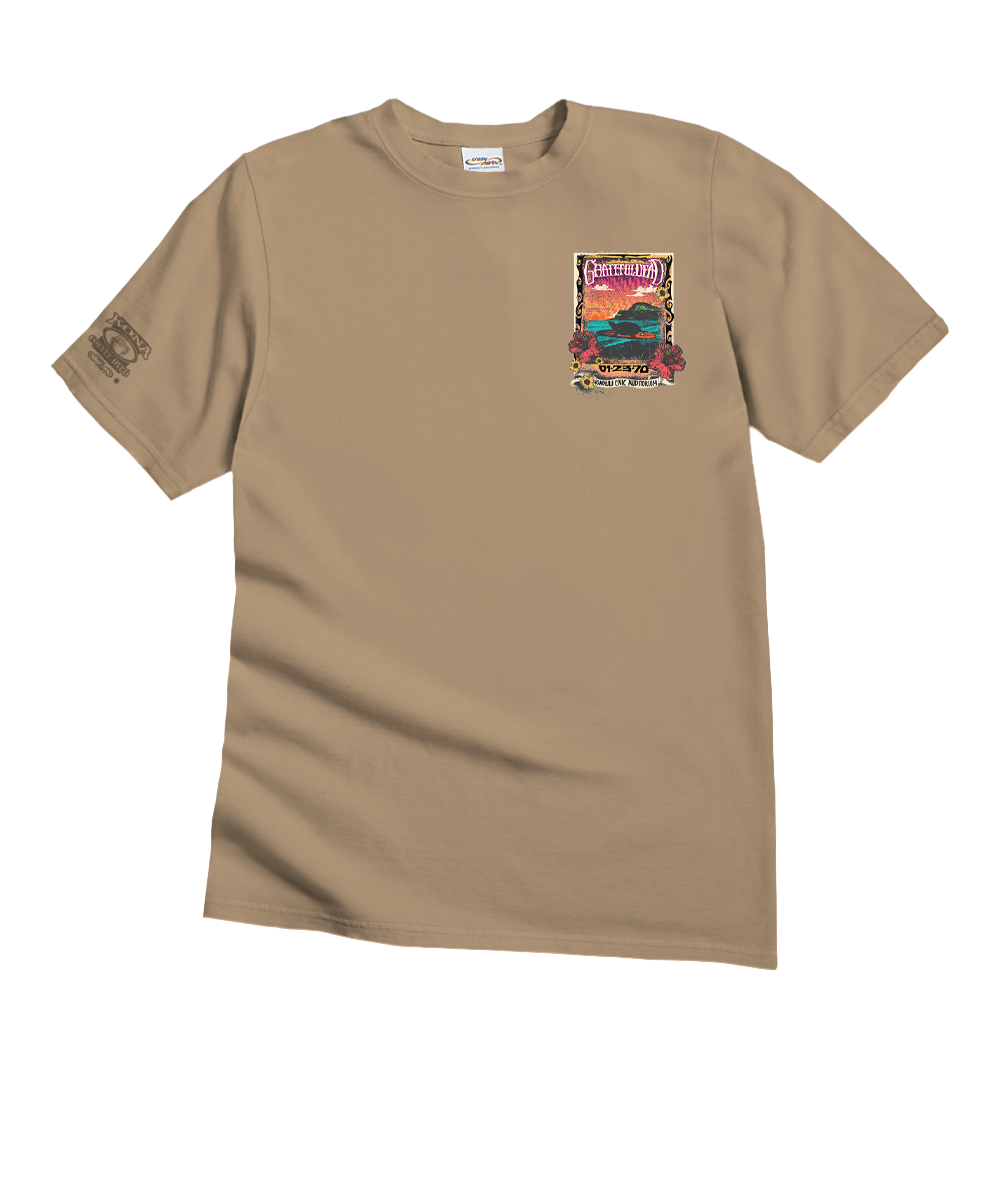 Grateful Dead Honolulu Concert - Kona Coffee Dyed Short Sleeve Crewneck T-Shirt