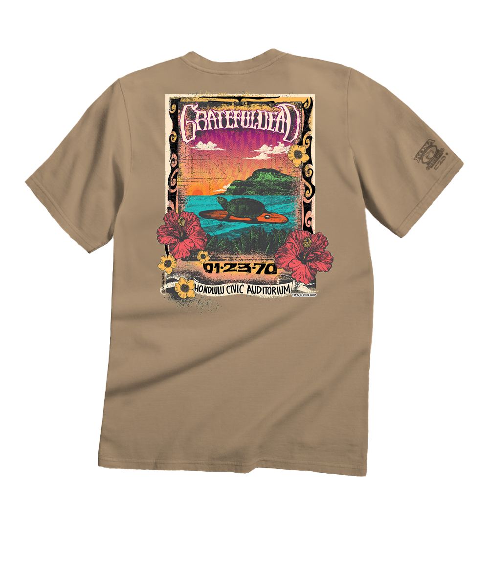 Grateful Dead Honolulu Concert - Kona Coffee Dyed Short Sleeve Crewnec Grateful Dead Honolulu Concert - Kona Coffee Dyed Short Sleeve Crewnec