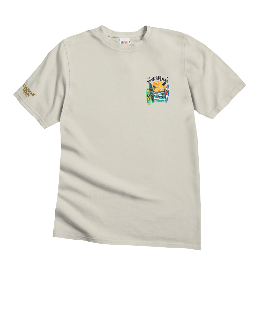 Grateful Dead Surfboards - Coconut Dyed Short Sleeve Crewneck T-Shirt
