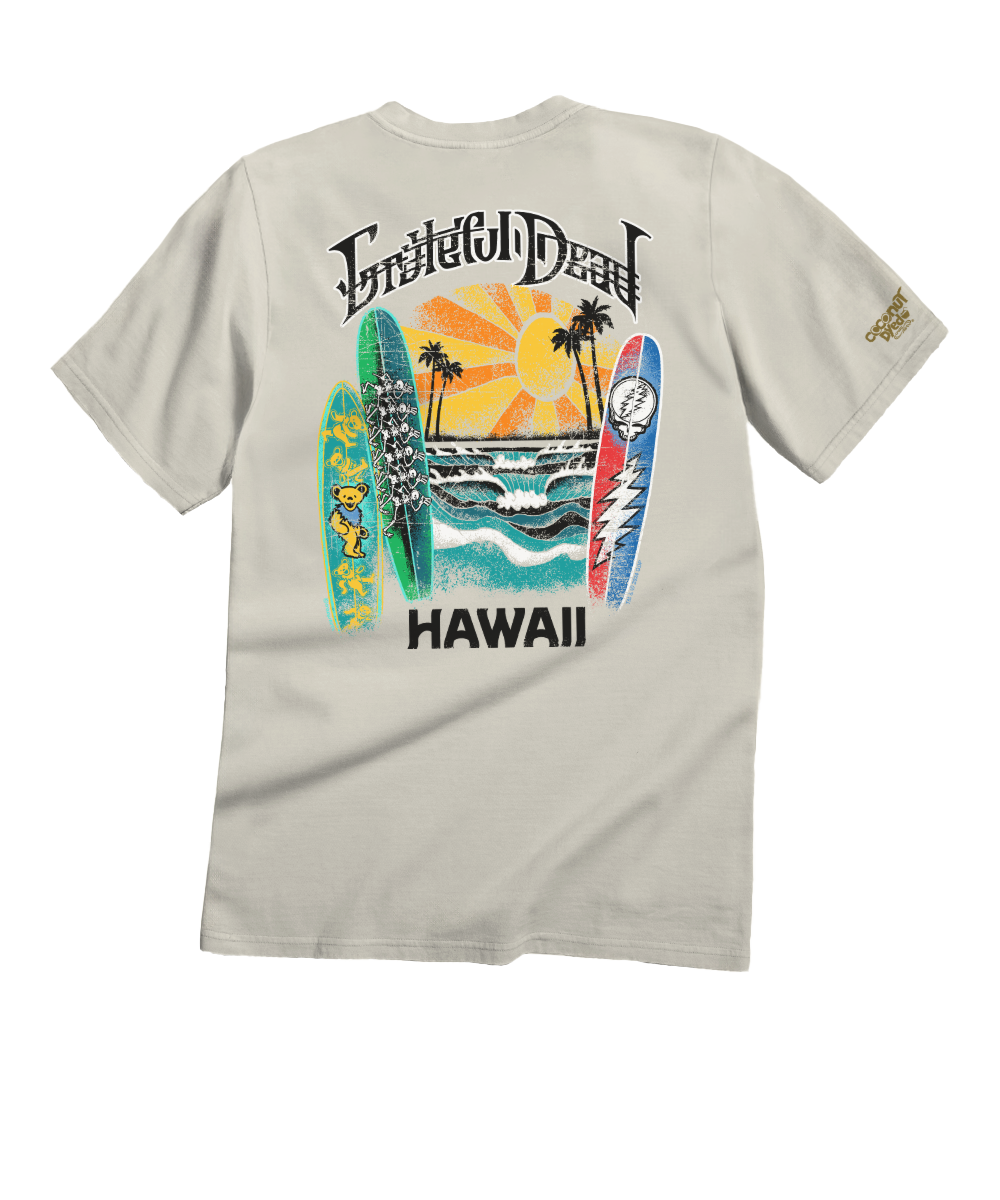 Grateful Dead Surfboards - Coconut Dyed Short Sleeve Crewneck T-Shirt