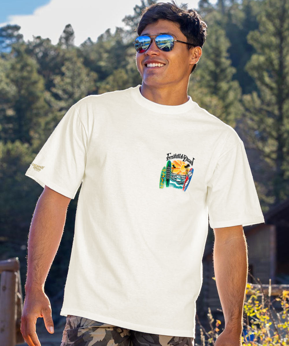 Grateful Dead Surfboards - Coconut Dyed Short Sleeve Crewneck T-Shirt