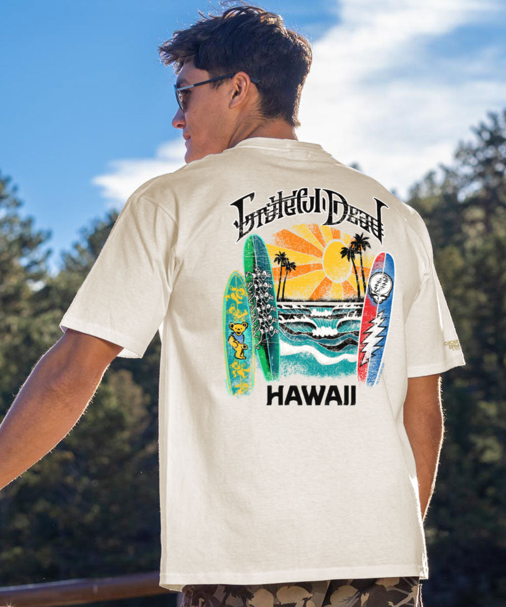 Grateful Dead Surfboards - Coconut Dyed Short Sleeve Crewneck T-Shirt