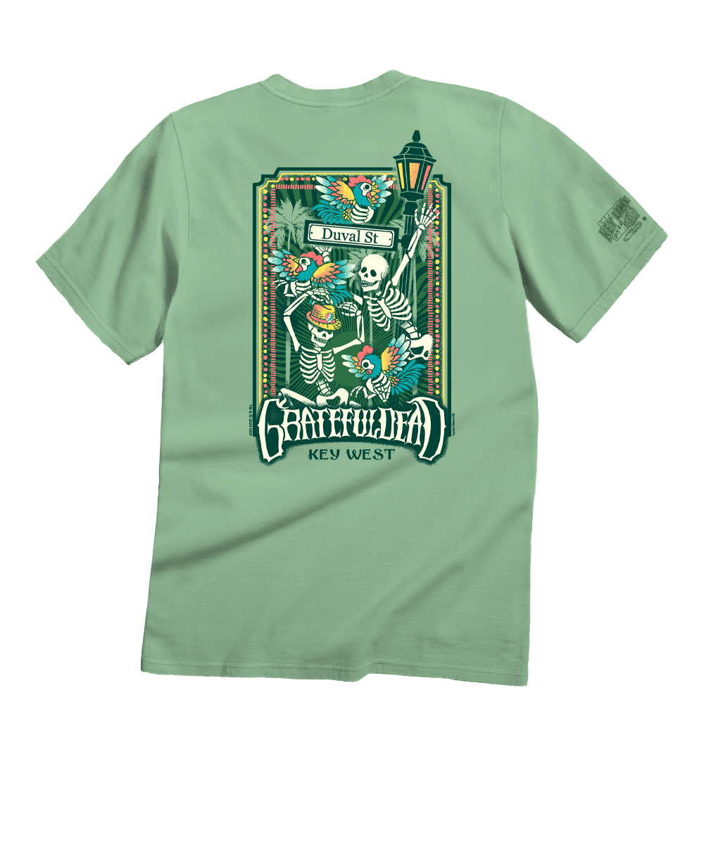 Grateful Dead Duval Street - Key Lime Dyed Short Sleeve Crewneck T-Shi Grateful Dead Duval Street - Key Lime Dyed Short Sleeve Crewneck T-Shi