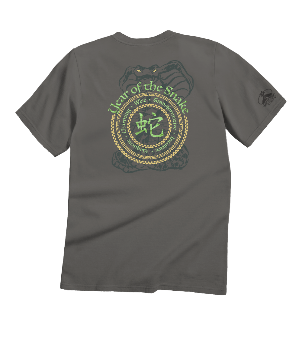 Year of the Snake Circles 2025 T-Shirt | Mens Crater Dyed® Tee