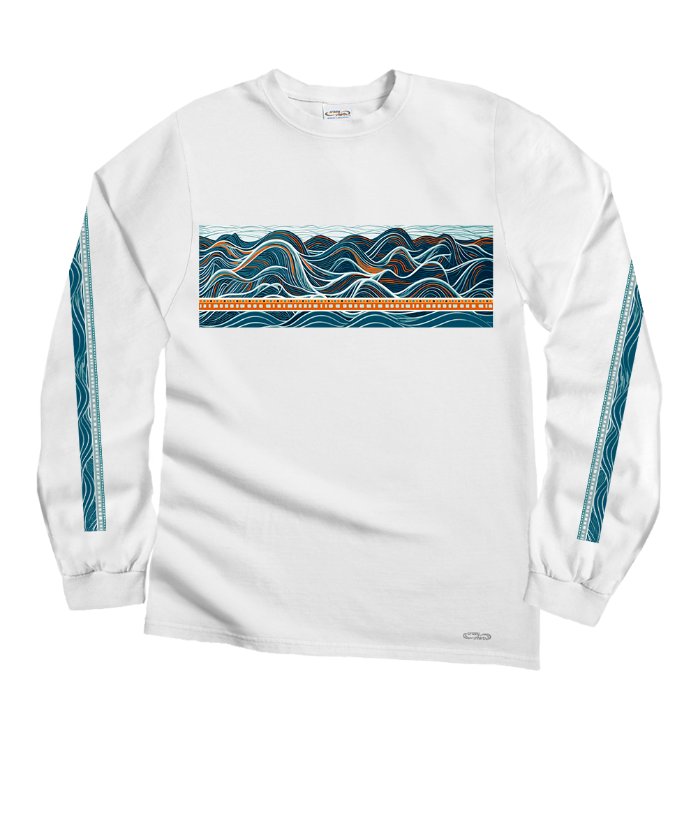 Big Waves Band T-Shirt | Men's White Long Sleeve Crewneck