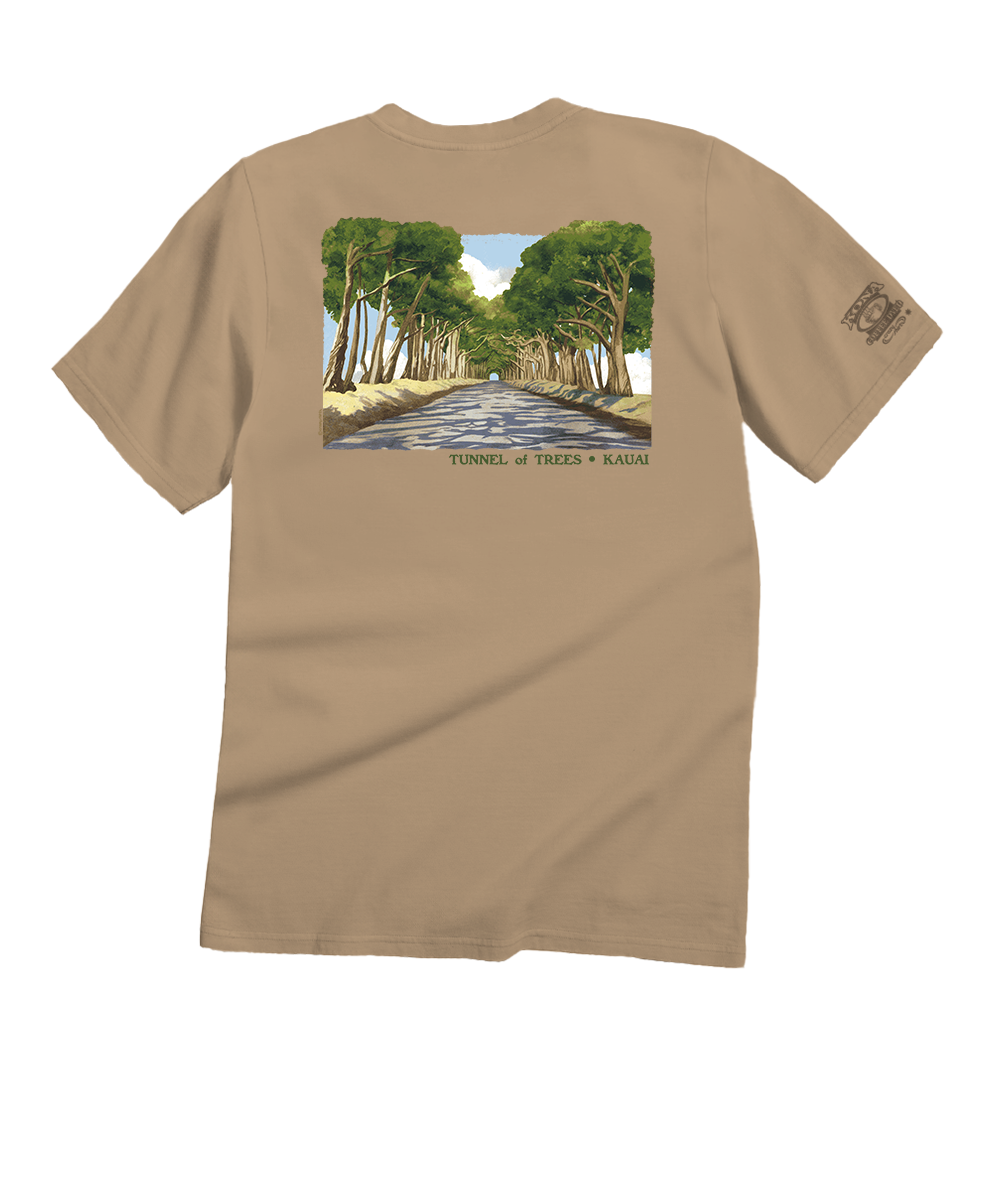 Tunnel Of Trees - Kona Coffee Dyed Short Sleeve Crewneck T-Shirt