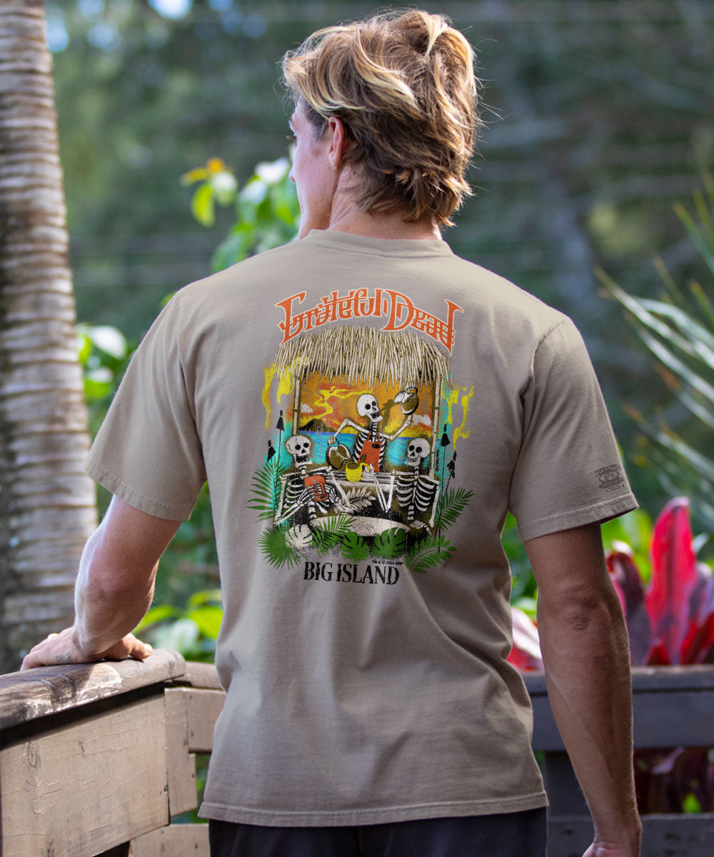 Grateful Dead Kona Coffee Shack - Kona Coffee Dyed Short Sleeve Crewneck T-Shirt
