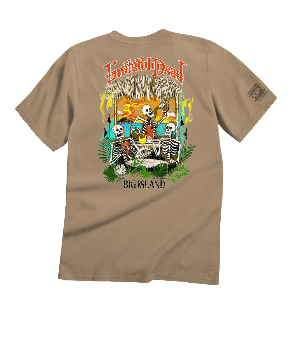 Grateful Dead Kona Coffee Shack - Kona Coffee Dyed Short Sleeve Crewneck T-Shirt