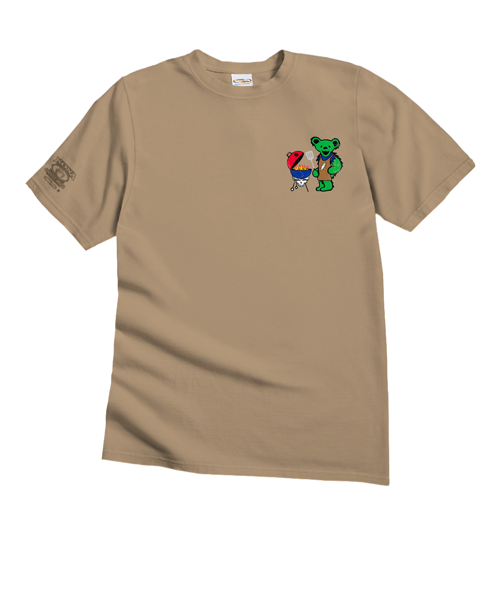 Grateful Dead Papa Bear Grills - Kona Coffee Dyed Short Sleeve Crewneck T-Shirt