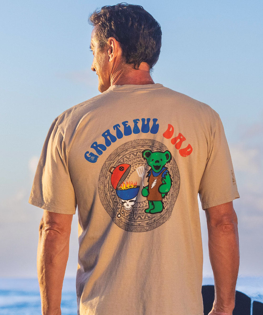 Grateful Dead Papa Bear Grills - Kona Coffee Dyed Short Sleeve Crewneck T-Shirt
