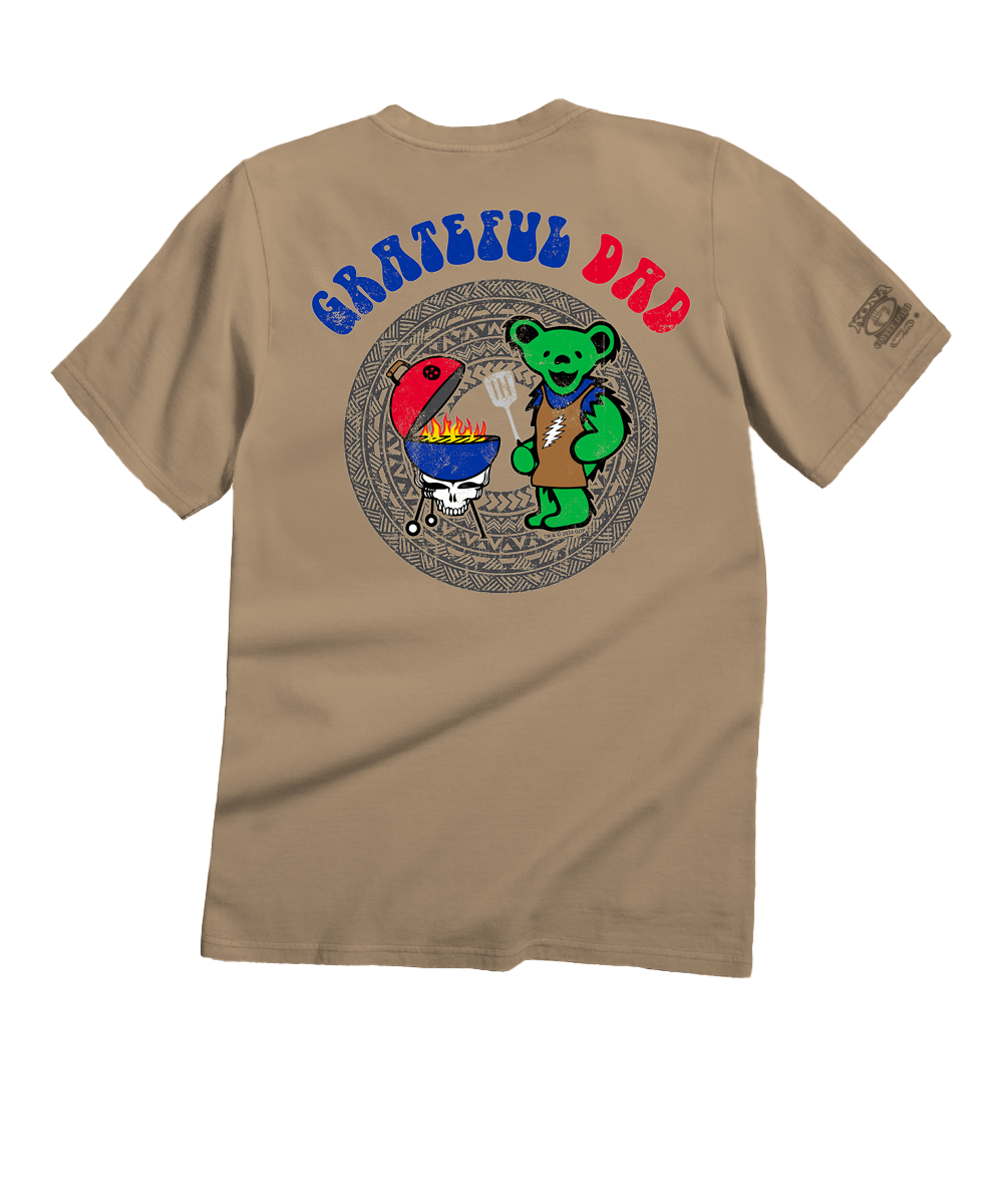 Grateful Dead Papa Bear Grills - Kona Coffee Dyed Short Sleeve Crewneck T-Shirt