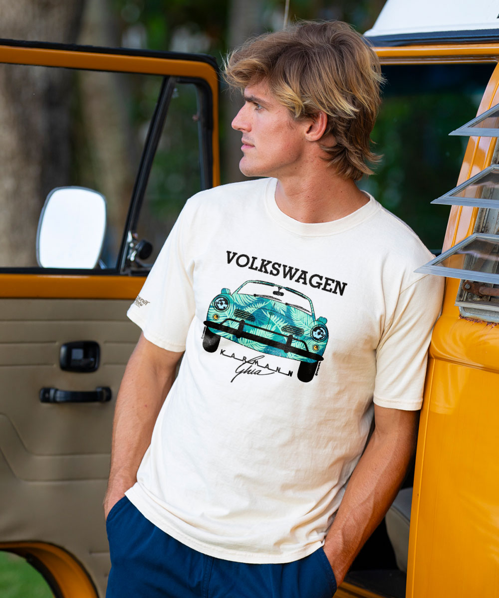 Volkswagen Karmann Ghia Palm - Coconut Dyed Short Sleeve Crewneck T-Shirt