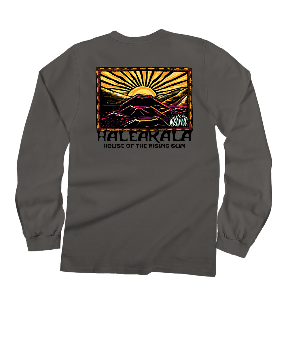 Haleakala Rising Sun - Crater Dyed® Long Sleeve Crewneck T-Shirt
