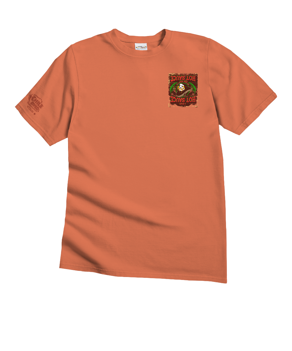 Brown t-shirt with a graphic on a white background View 4