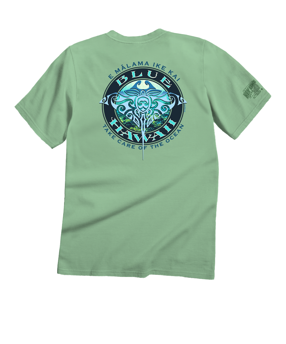 Blue Hawaii Dive - Key Lime Dyed Short Sleeve Crewneck T-Shirt