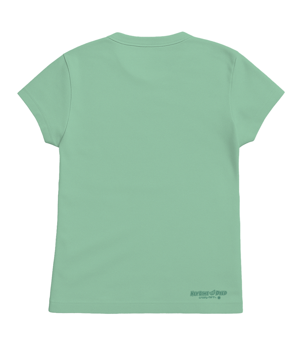 Light green t-shirt with logo on white background View 4