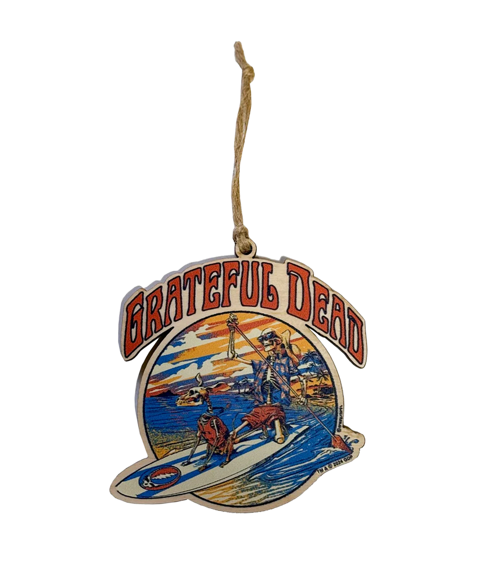 Decorative ornament with 'Grateful Dead' logo and scenic design on a white background View 1