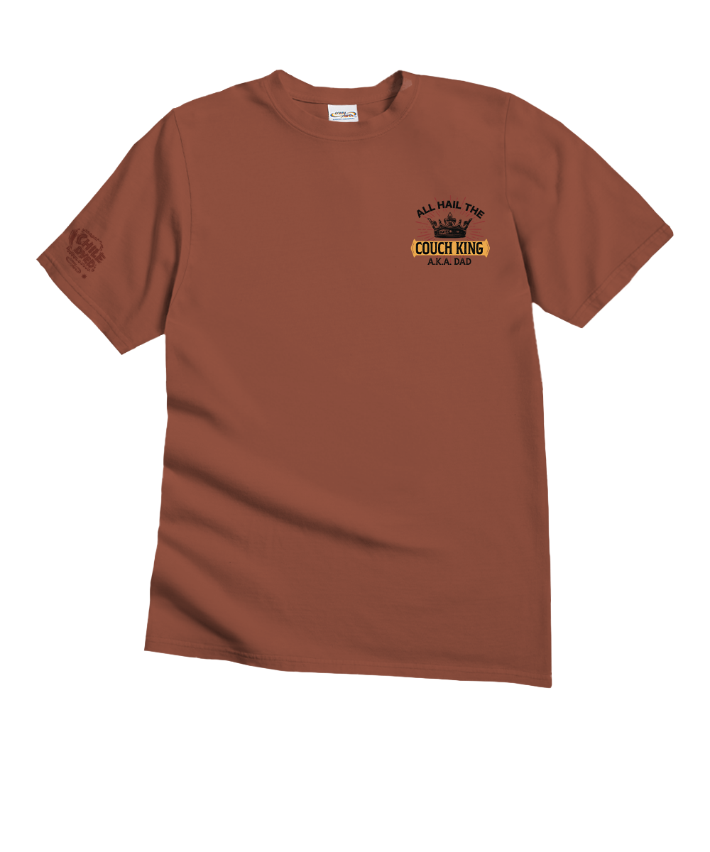 Brown t-shirt with a logo on a white background View 4