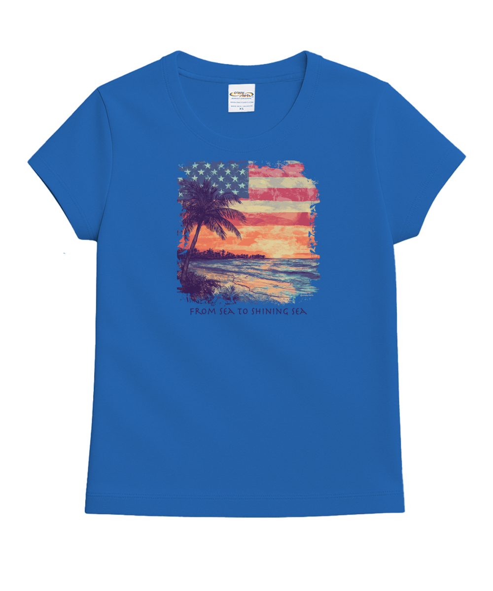Shining Sea - Blue Hawaii Dyed Short Sleeve Crewneck T-Shirt