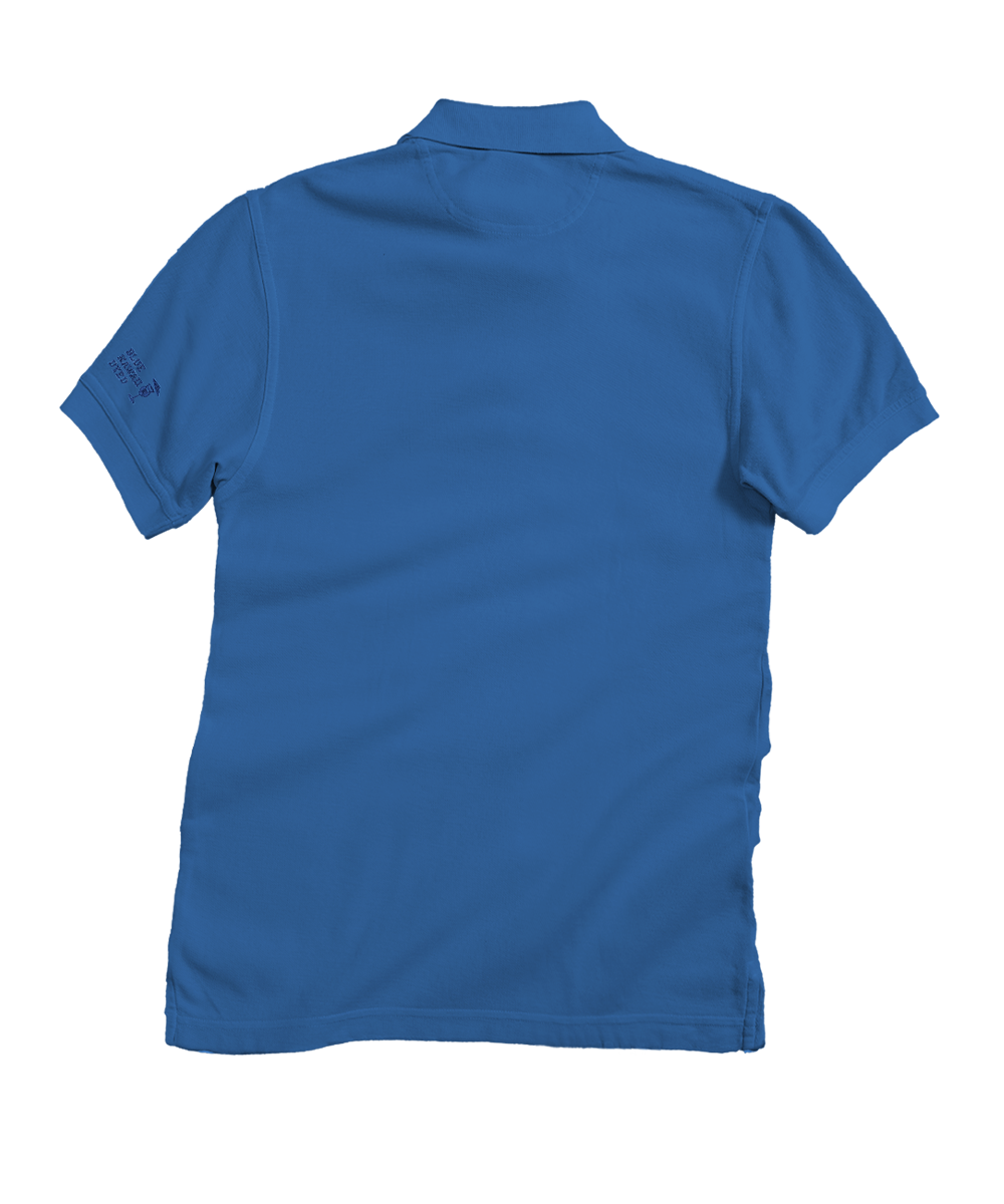 Blue polo shirt on a white background View 4