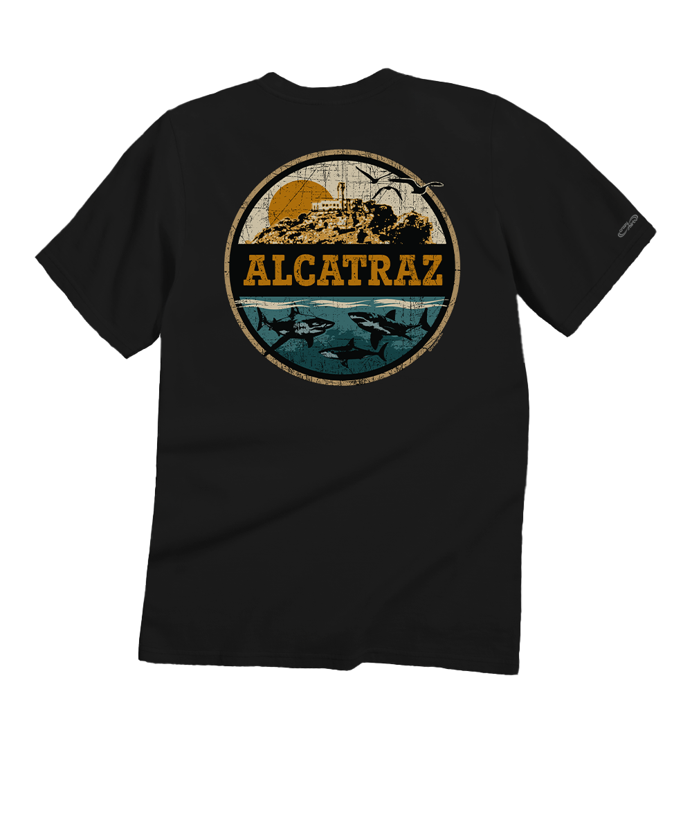 Alcatraz Sharks - Black Short Sleeve Crewneck T-Shirt Alcatraz Sharks - Black Short Sleeve Crewneck T-Shirt
