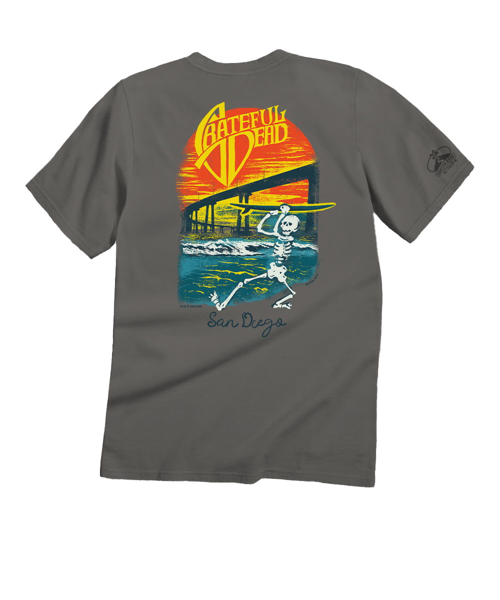 Grateful Dead Coronado Bridge Skeleton - Crater Dyed¬Æ Crewneck T