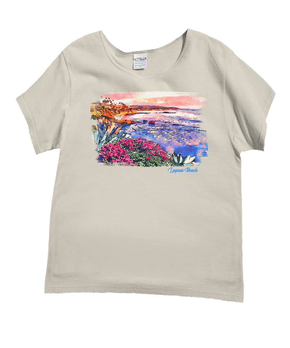 Laguna Watercolor Coconut Dyed Short Sleeve Scoop Neck T-Shirt