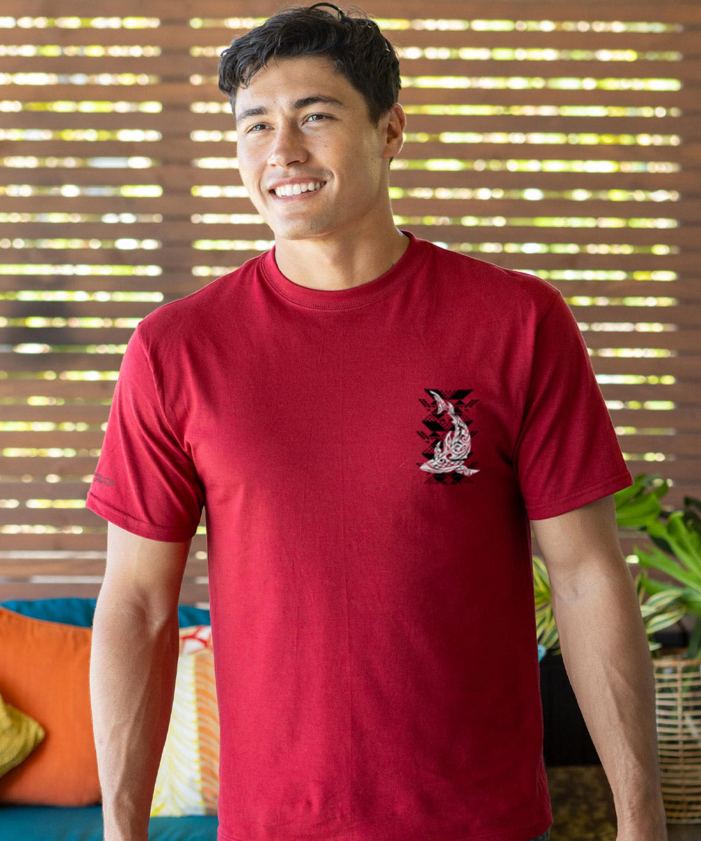 Tribal Reef Mako - Garnet Short Sleeve Crewneck T-Shirt