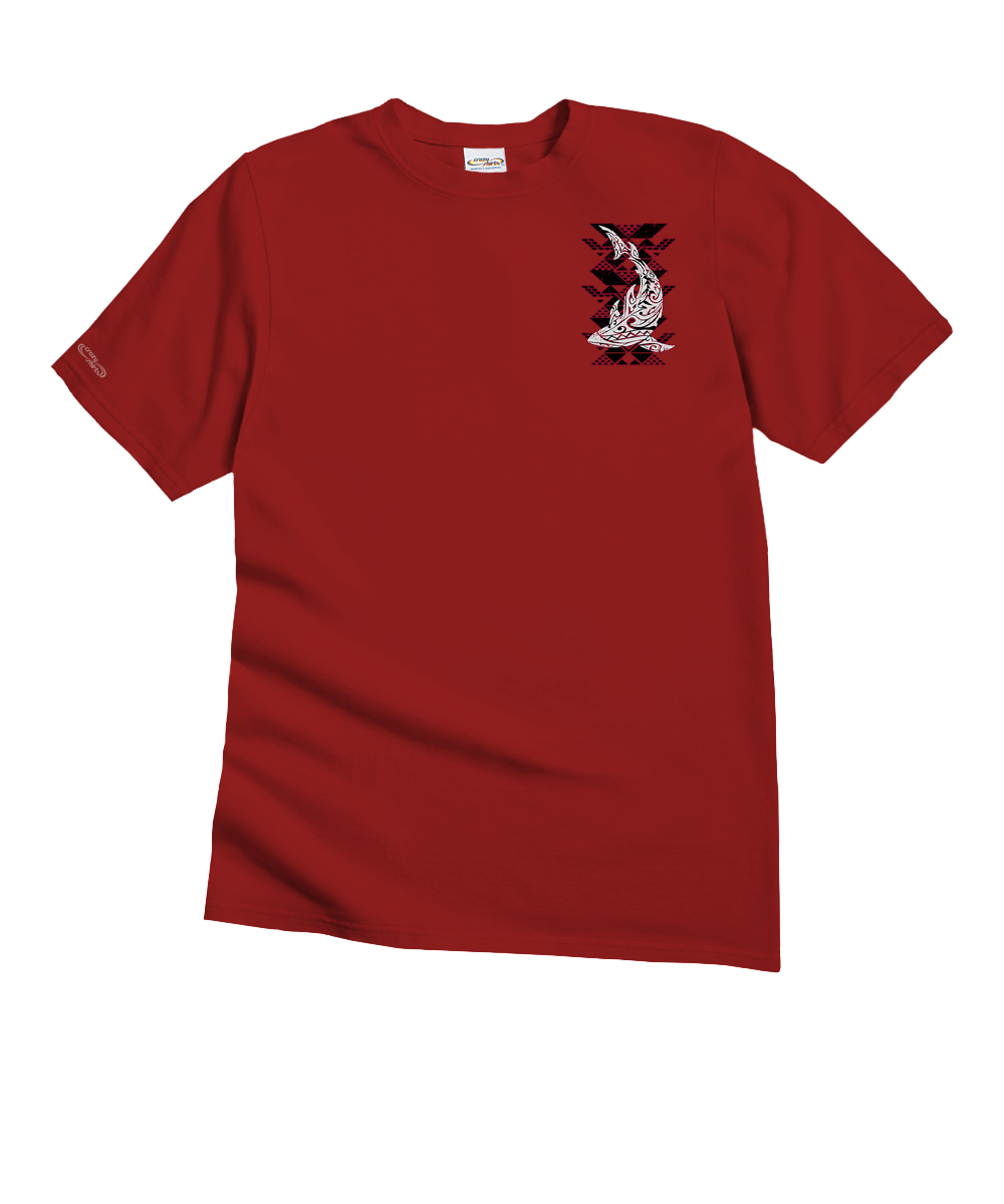 Tribal Reef Mako - Garnet Short Sleeve Crewneck T-Shirt