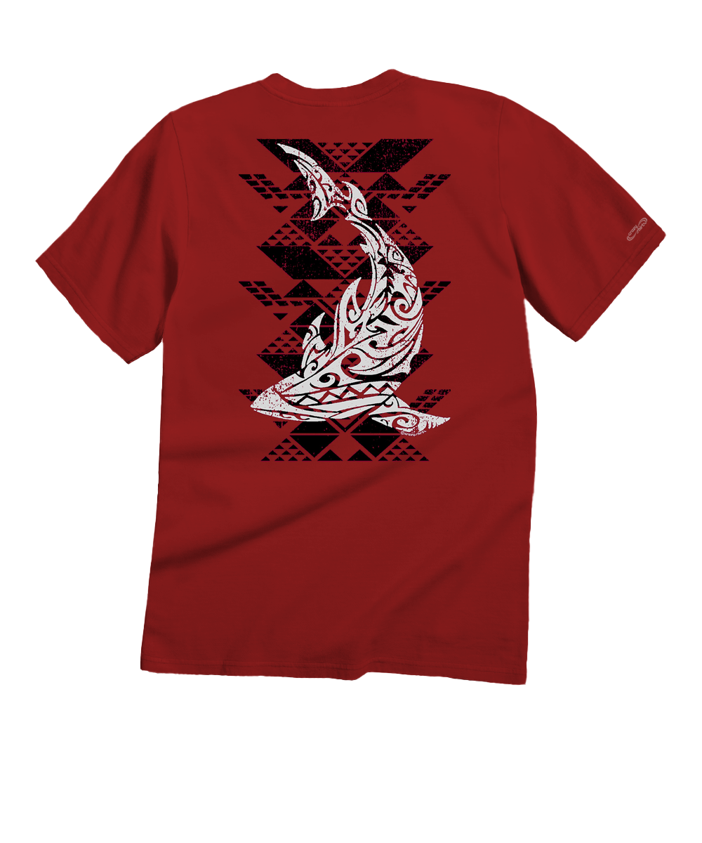 Tribal Reef Mako - Garnet Short Sleeve Crewneck T-Shirt