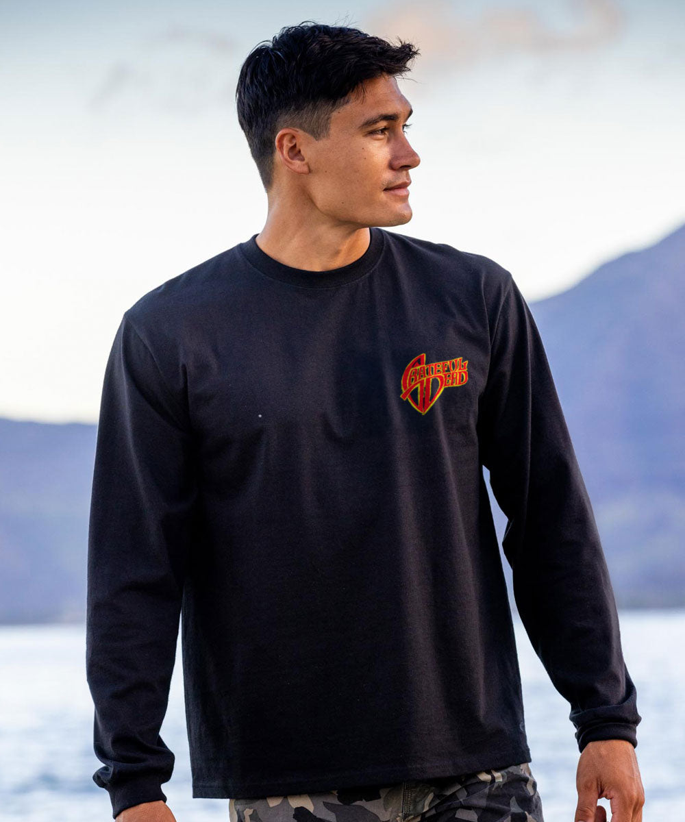 Grateful Dead Snow Bear - Black Long Sleeve Crewneck T-Shirt