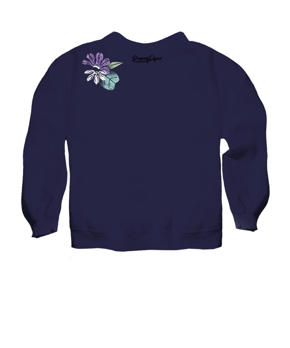 Purple sweatshirt with graphic on the back View 4